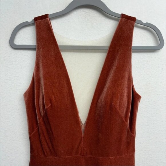 Jenny Yoo Logan Velvet Sleeveless Illusion Plunging V-Neck Gown Maxi Dress 2 - Picture 12 of 16